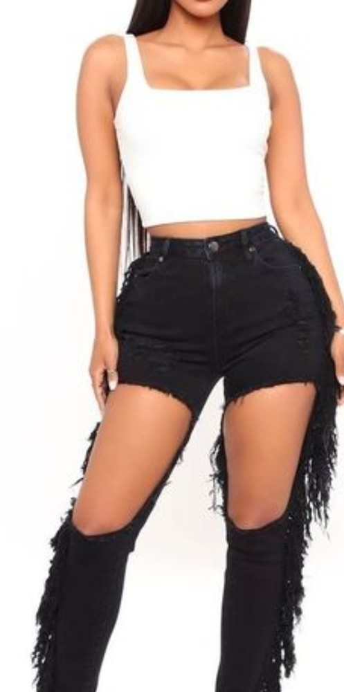 Black Fringe Jeans (Brand 👖 New)